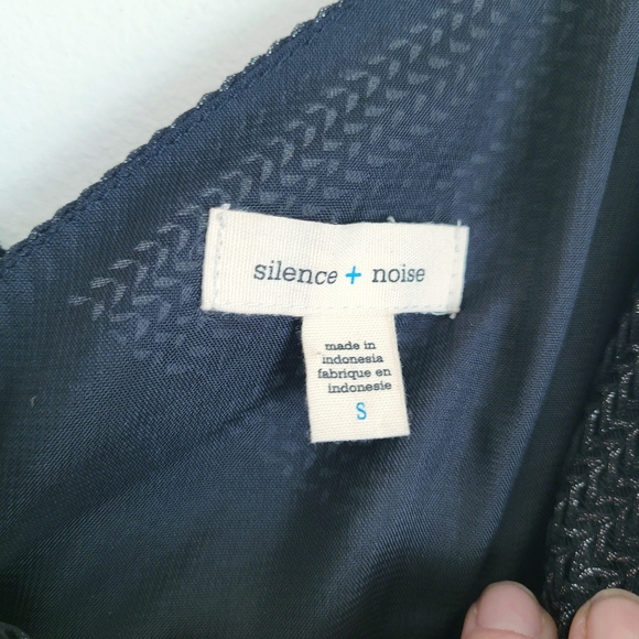 Little Black Faux Wrap Metallic Mini Dress - S - Picture 4 of 13